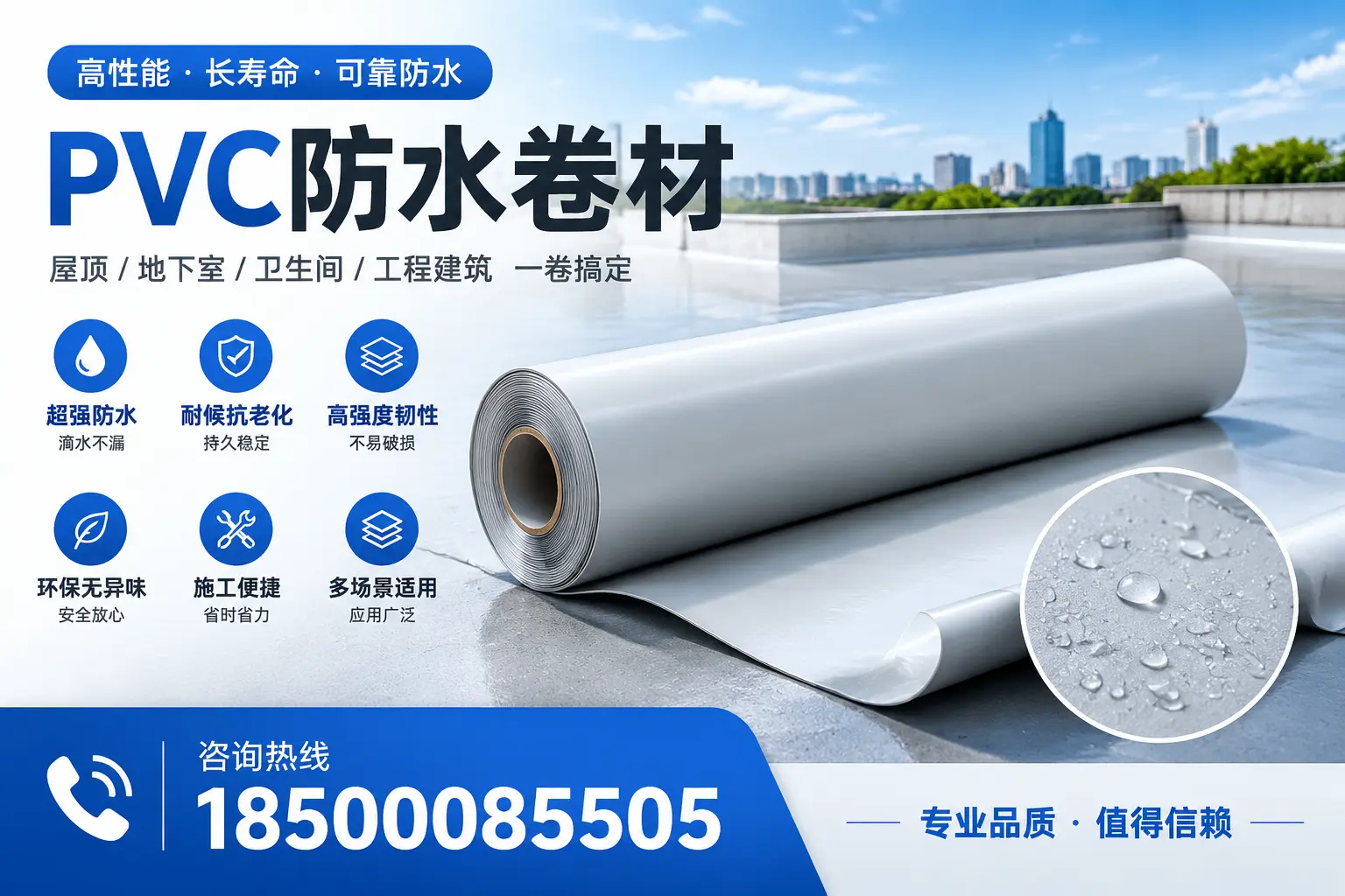 PVC防水卷材的防水效果评测，适合广元的科学依据